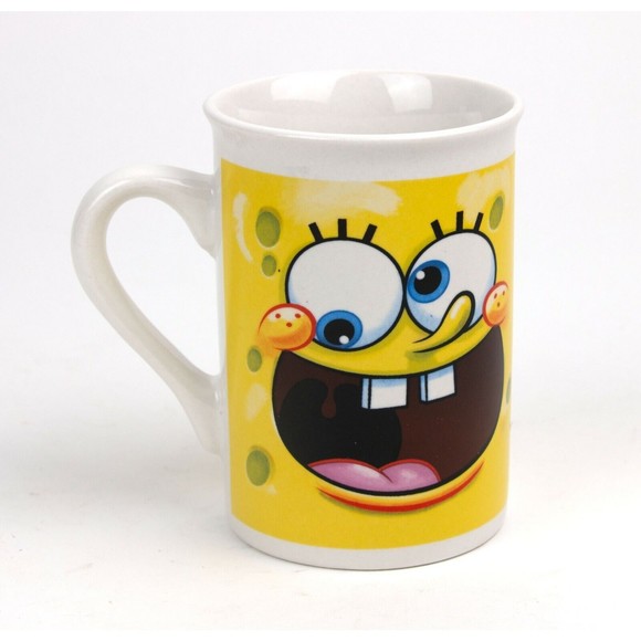 2011 Sponge Bob Square Pants Dual Face Coffee Mug Cup By Frankford Candy LLC - Picture 1 of 6